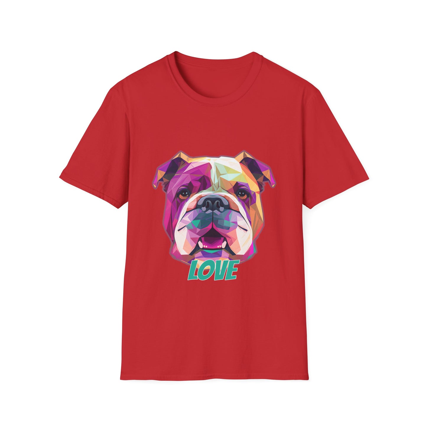 Bulldog - Low Poly LOVE - Unisex Softstyle T-Shirt