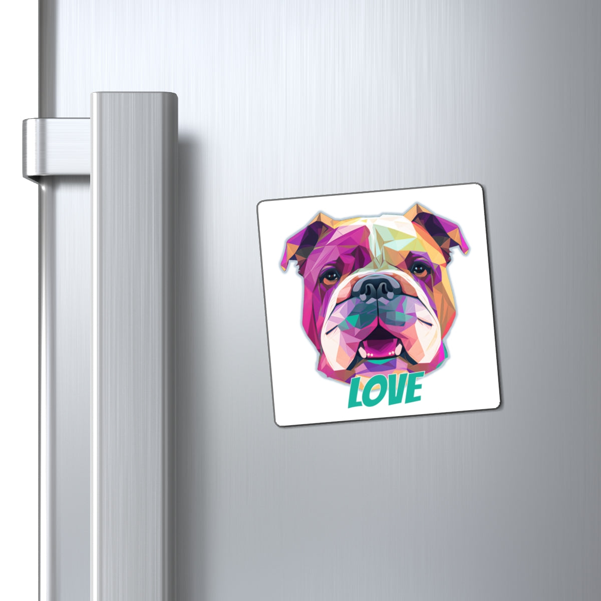 Bulldog - Low Poly LOVE - Square Magnets