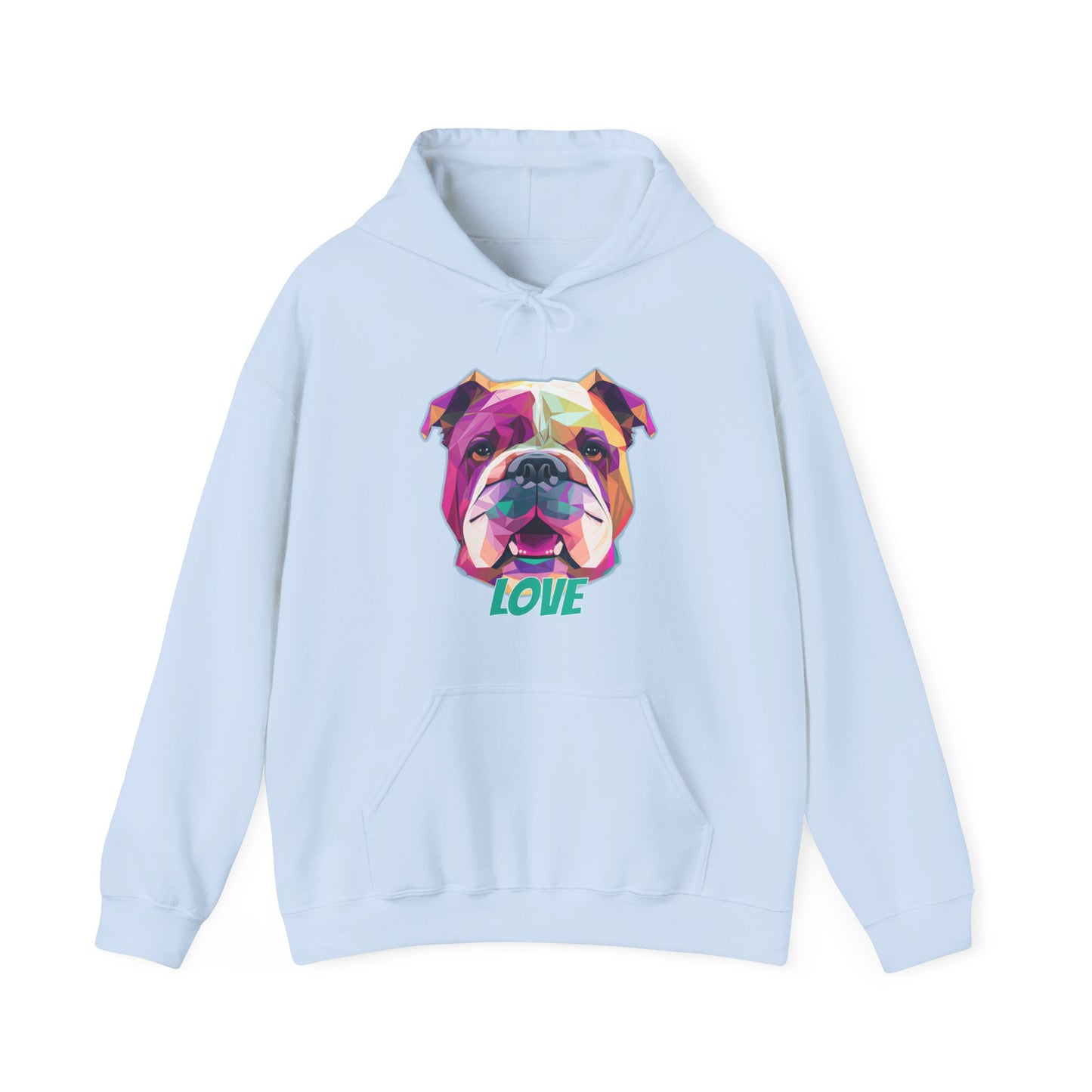 Bulldog - Low Poly LOVE  - Unisex Heavy Blend Hooded Sweatshirt