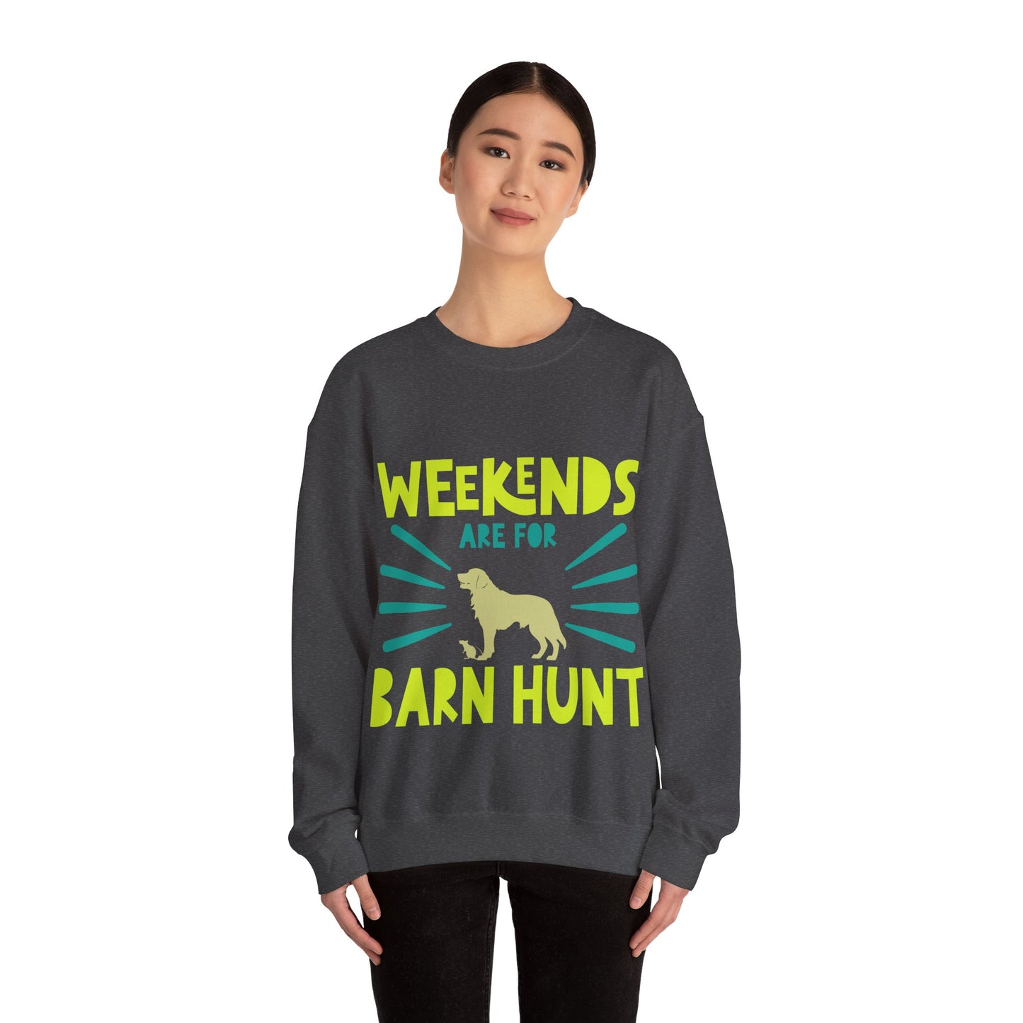 Weekends Are For Barn Hunt - Crewneck Sweatshirt, Heavy Blend, For All Genders