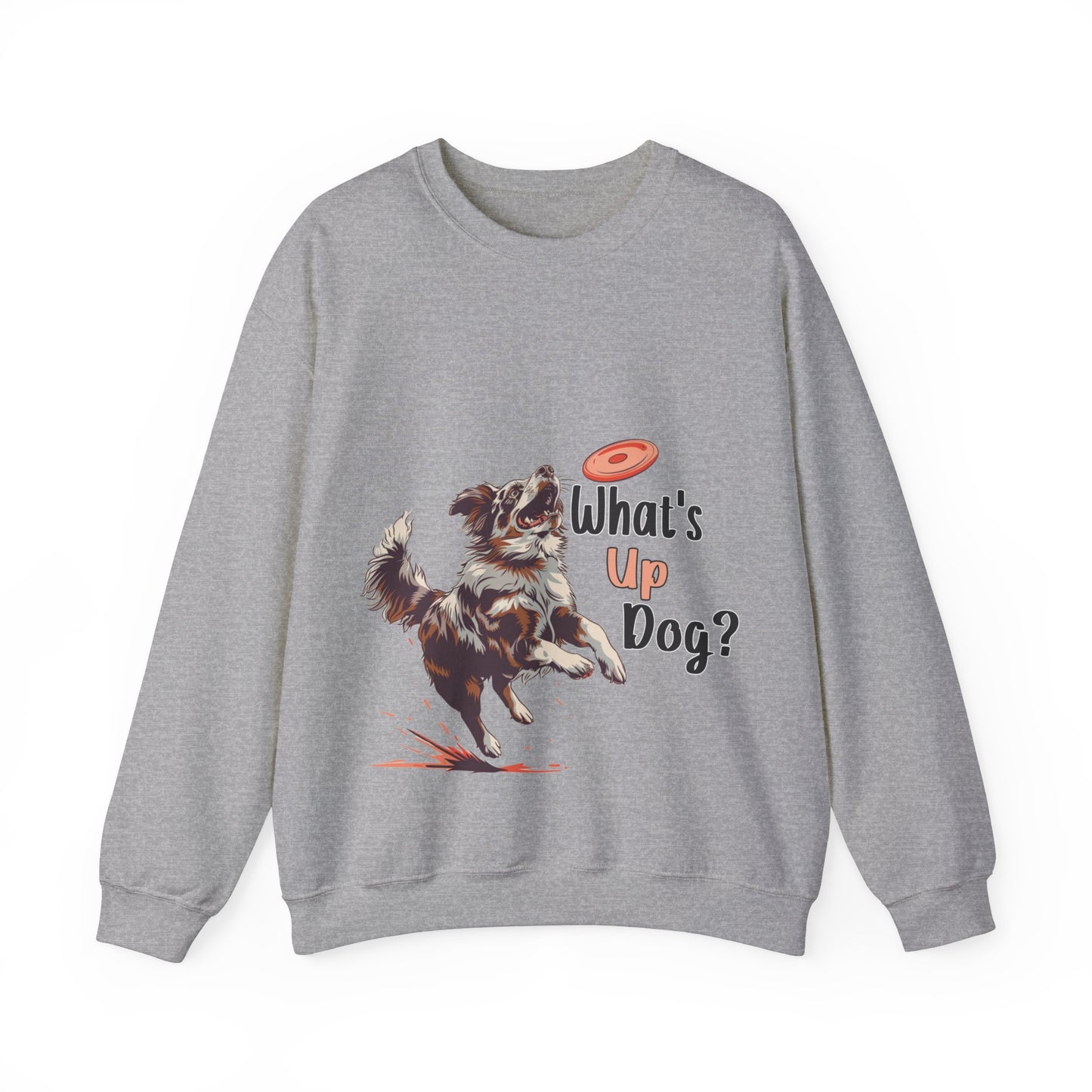 Australian Shepherd - What's Up Dog? Frisbee Disc Sports - Unisex Heavy Blend Crewneck Sweatshirt