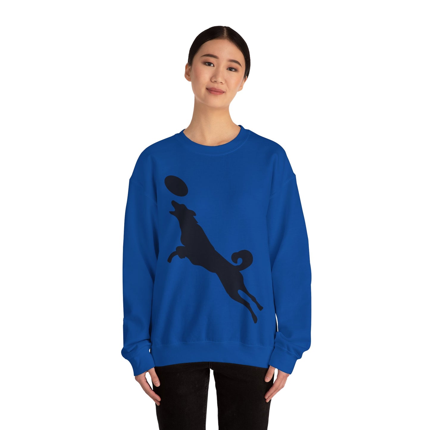 Frisbee Disc Dog  - Unisex Heavy Blend Crewneck Sweatshirt