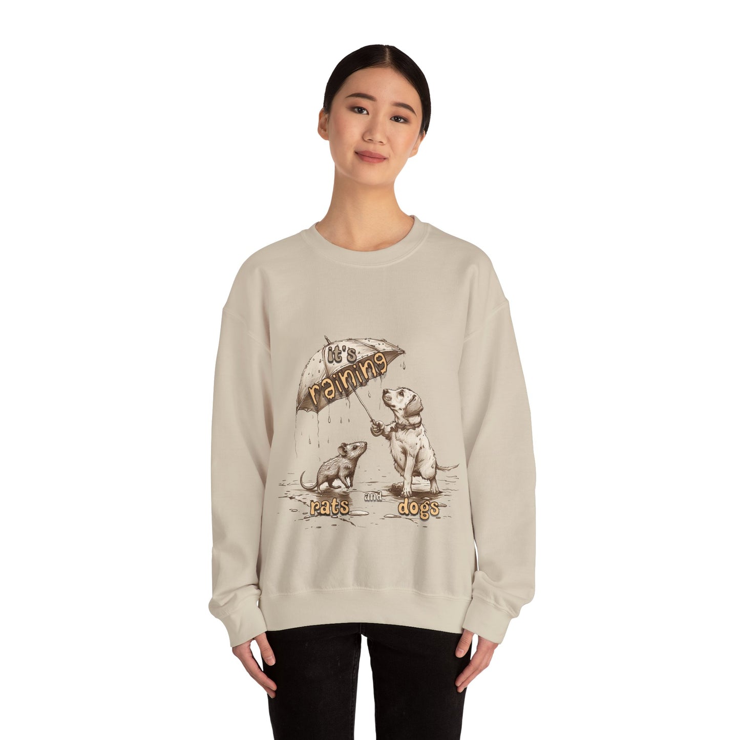 It's Raining Rats and Dogs - Unisex Heavy Blend Crewneck Sweatshirt