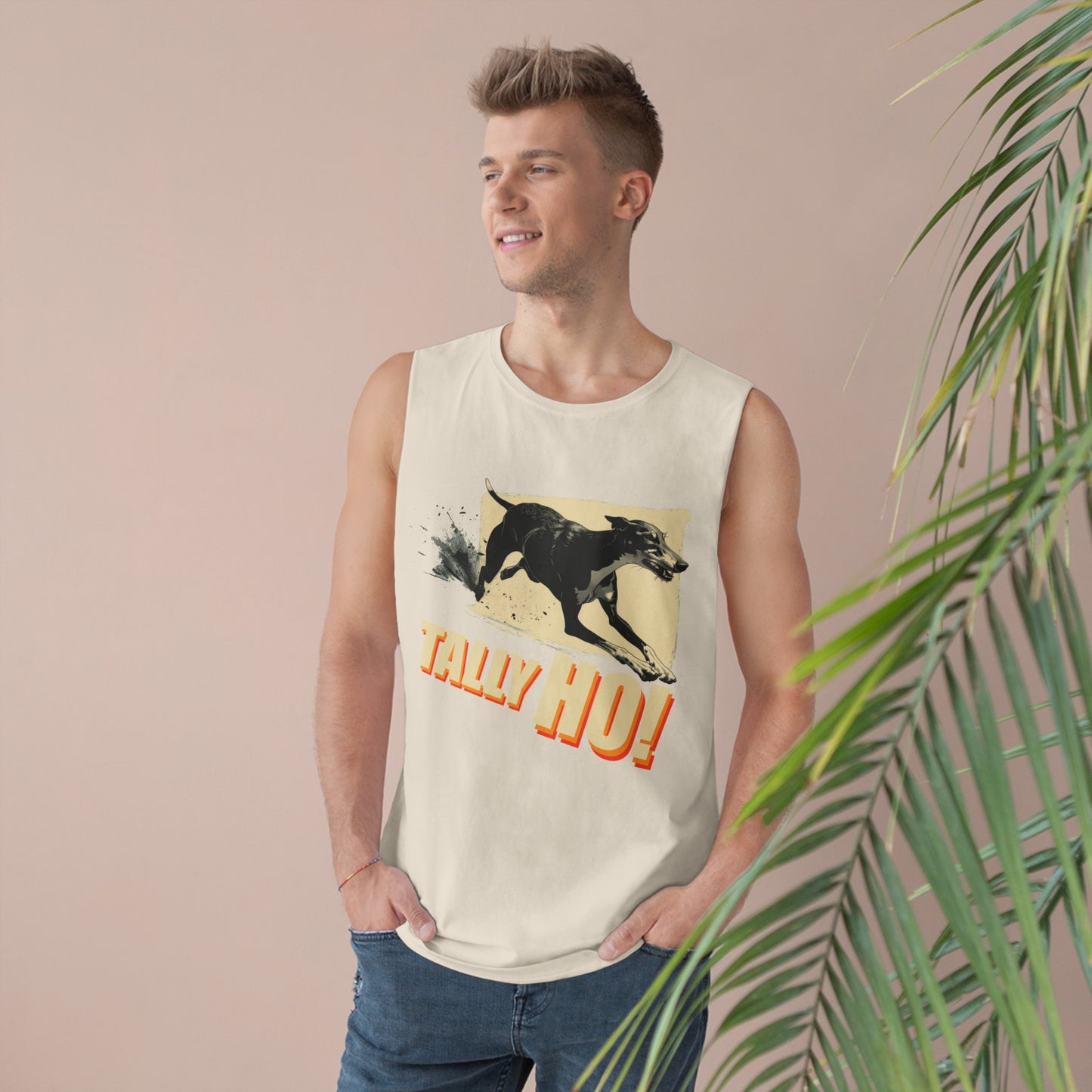 Greyhound - Tally Ho! A FastCAT Design - Unisex Barnard Tank Top w/ Raw Armholes