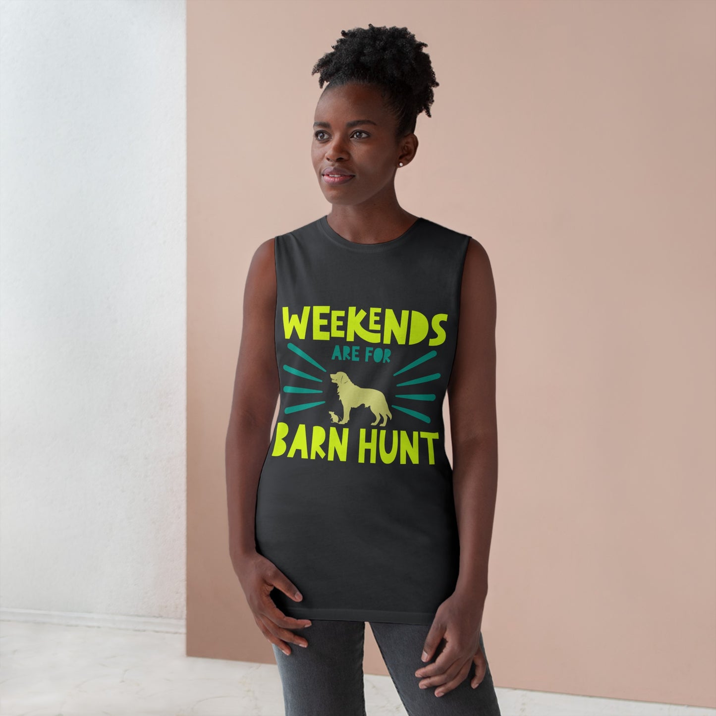 Weekends Are For Barn Hunt - Barnard Tank Top w/ Raw Armholes For All Genders