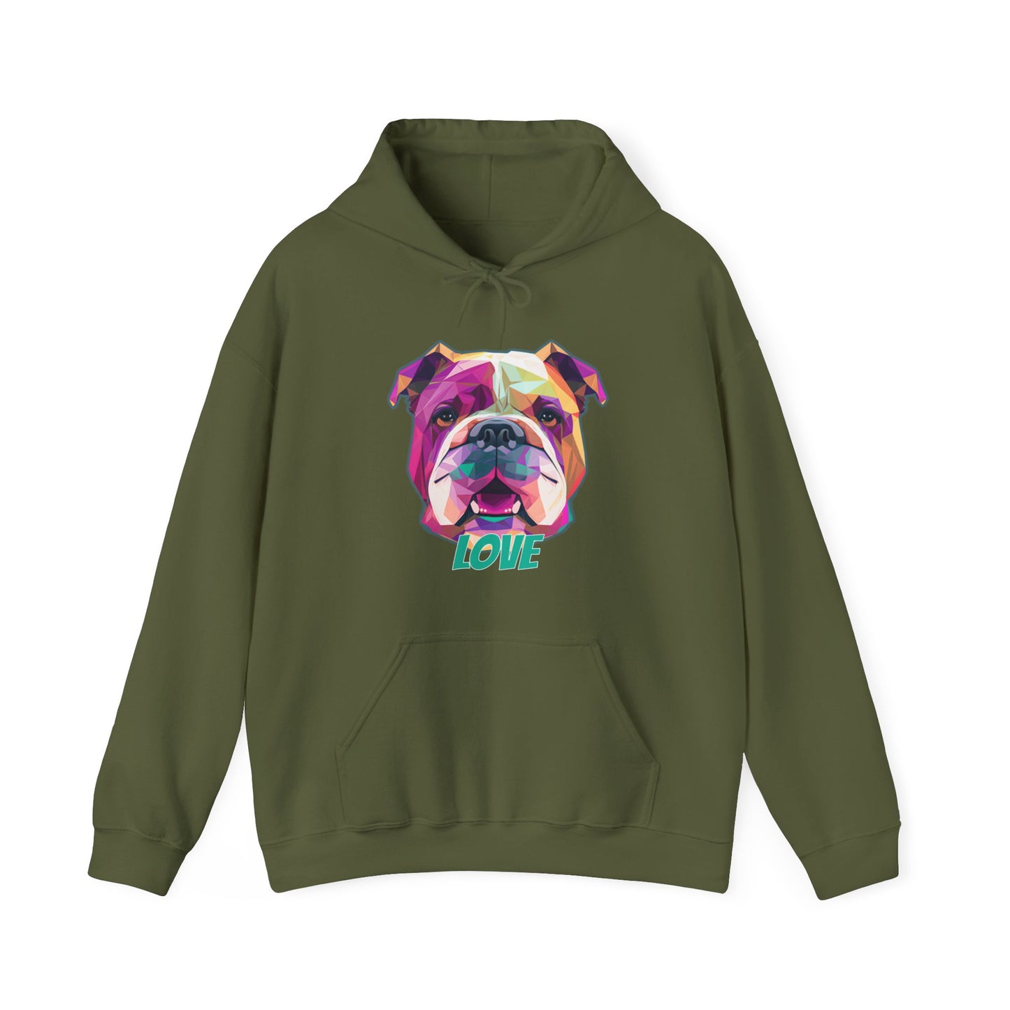 Bulldog - Low Poly LOVE  - Unisex Heavy Blend Hooded Sweatshirt