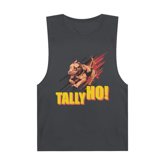 American Pit Bull Terrier - Tally Ho! A FastCAT Design - Unisex Barnard Tank Top w/ Raw Armholes