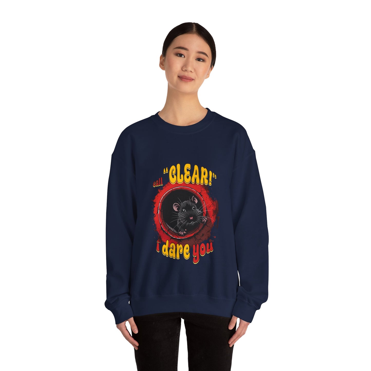 Call clear, I dare you (barn hunt) - Unisex Heavy Blend Crewneck Sweatshirt