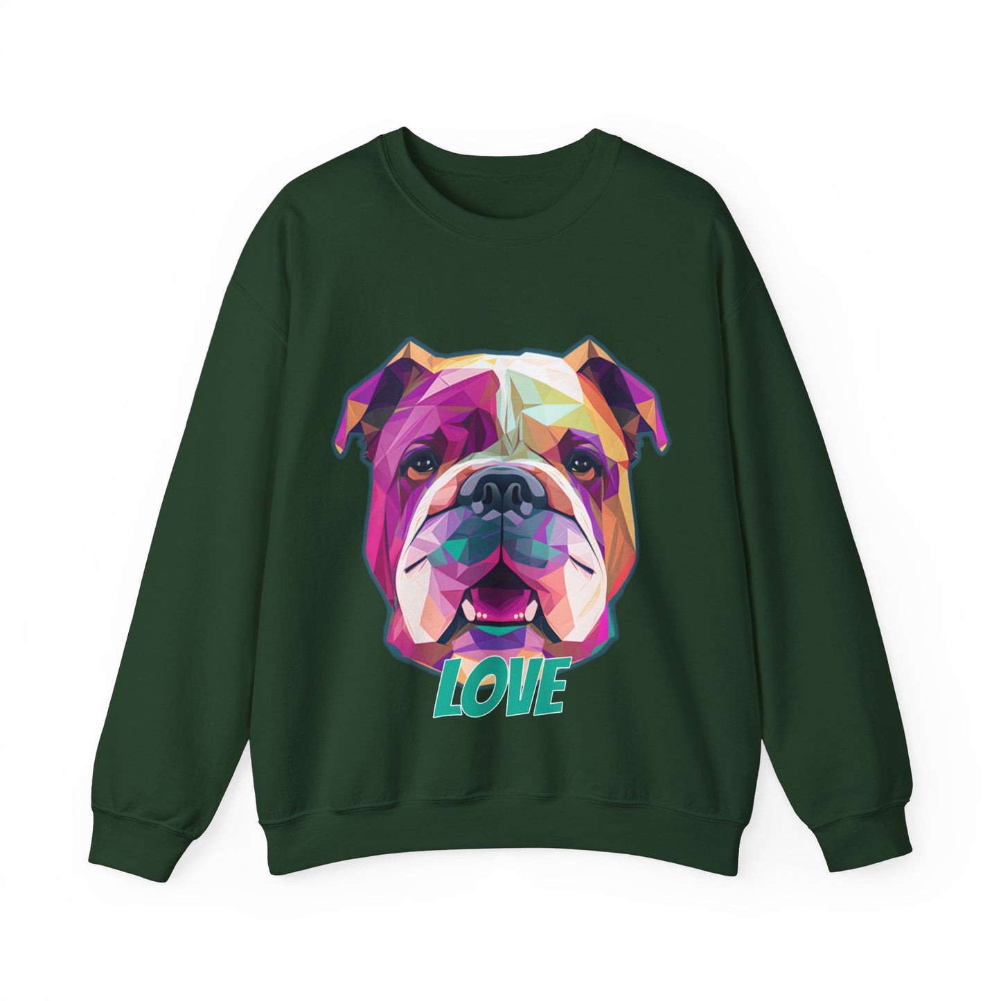 Bulldog - Low Poly LOVE  - Unisex Heavy Blend Crewneck Sweatshirt