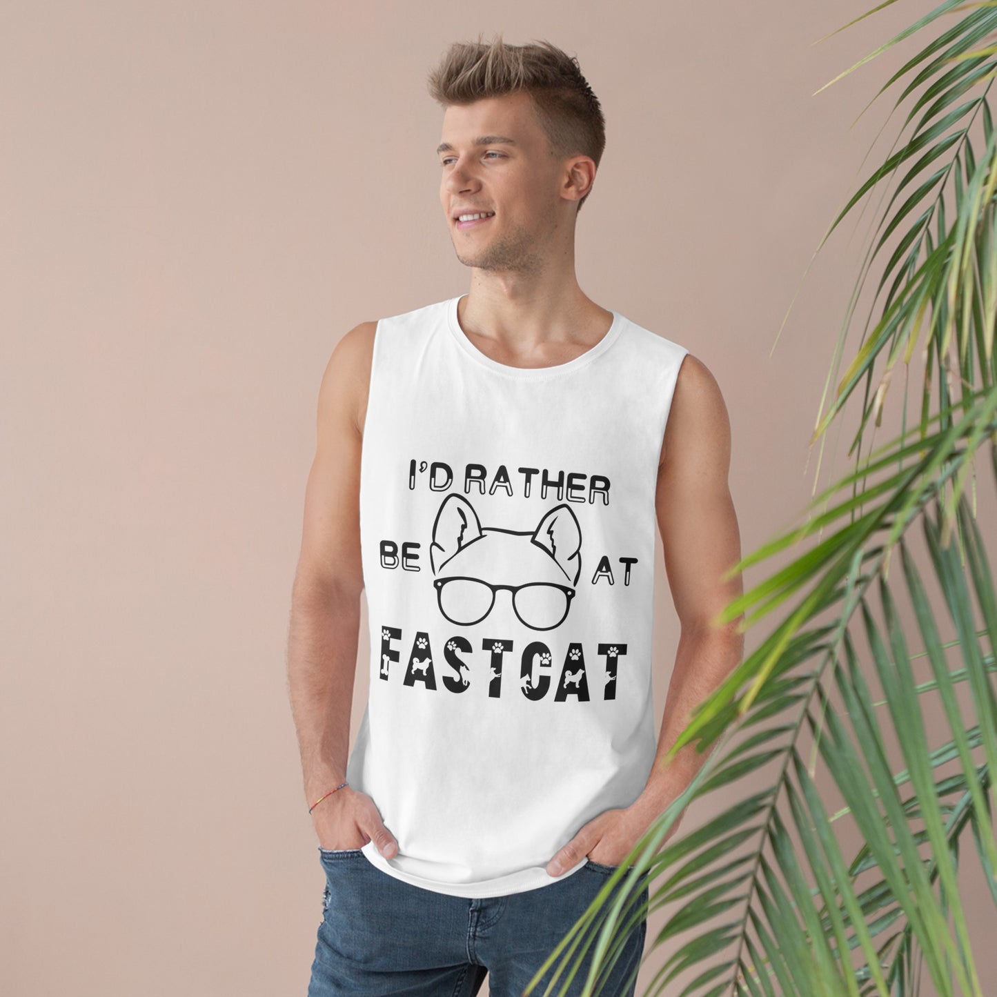 I'd Rather Be At FastCAT - Unisex Barnard Tank Top w/ Raw Armholes