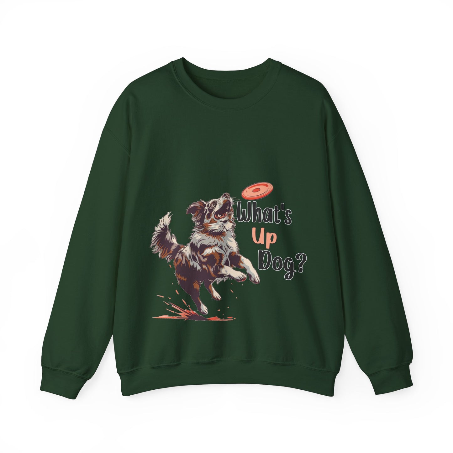 Australian Shepherd - What's Up Dog? Frisbee Disc Sports - Unisex Heavy Blend Crewneck Sweatshirt