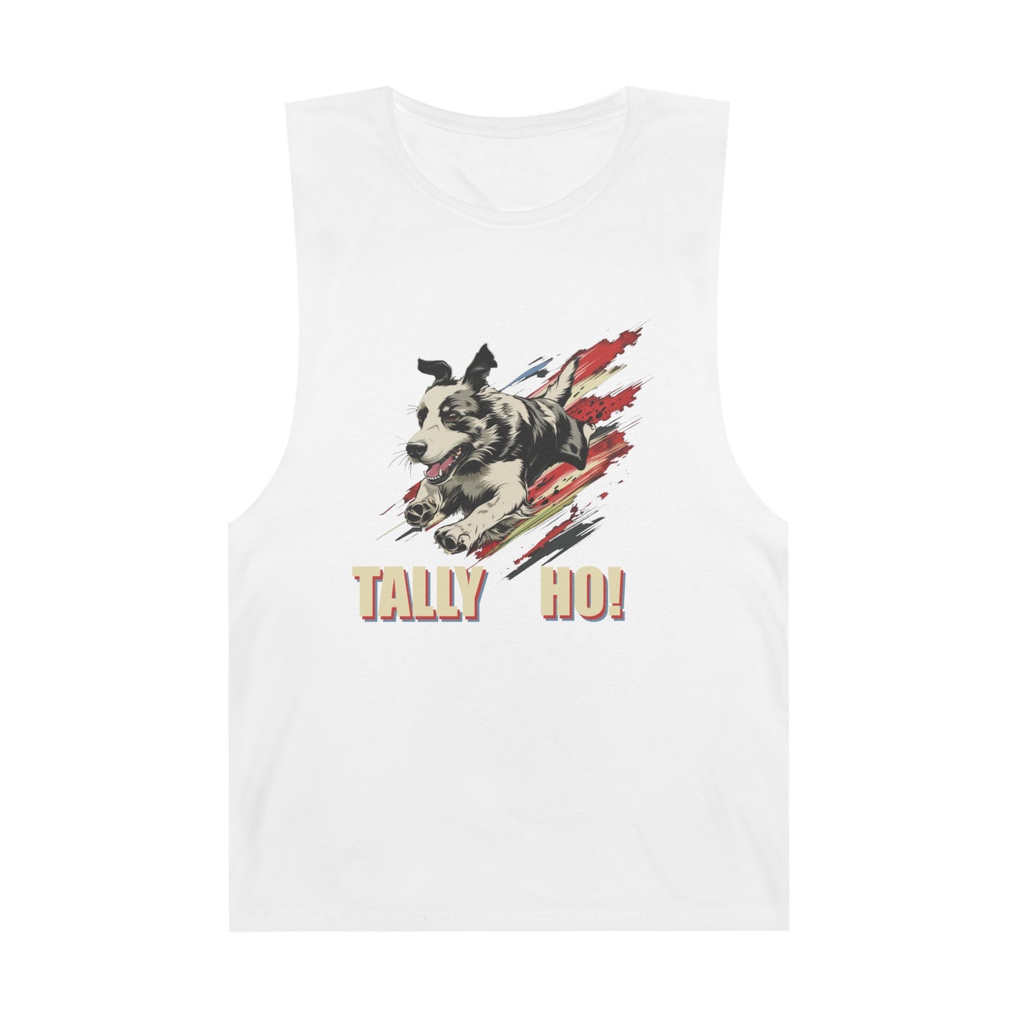 Border Collie - Tally Ho! A FastCAT Design - Unisex Barnard Tank Top w/ Raw Armholes