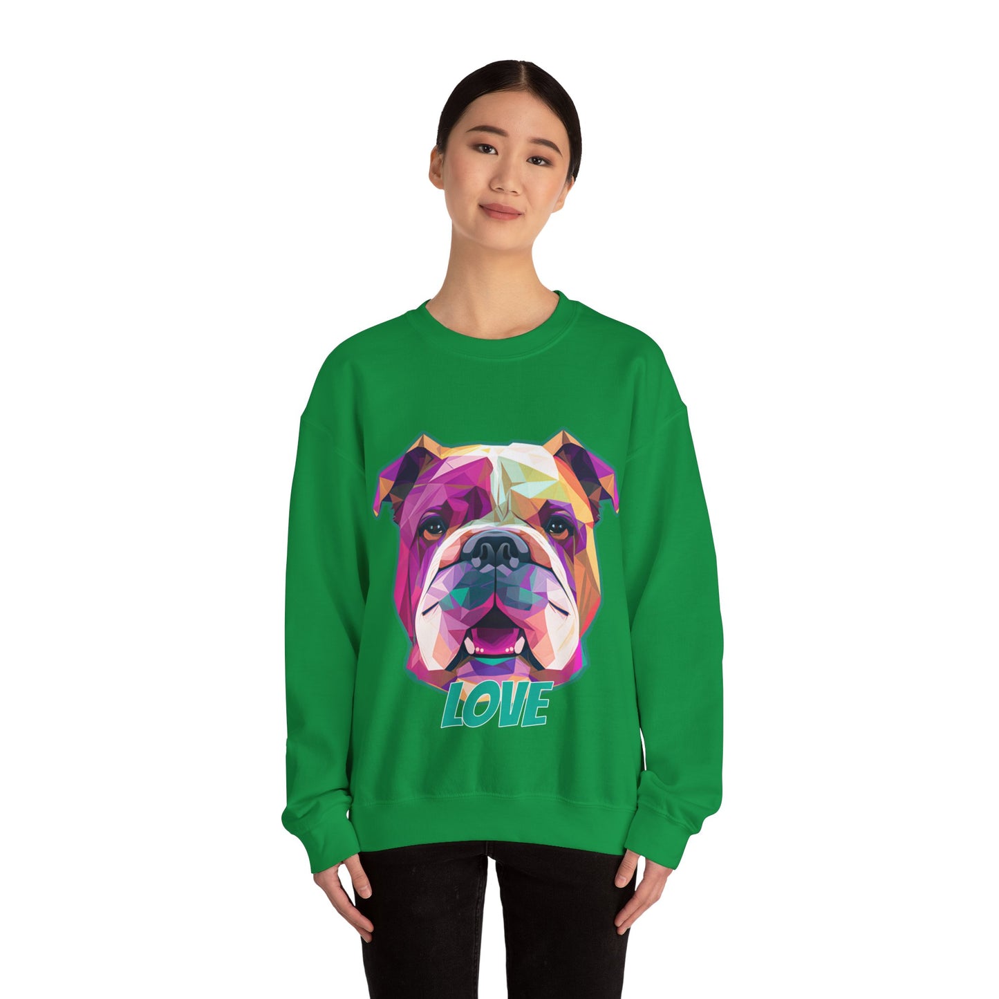 Bulldog - Low Poly LOVE  - Unisex Heavy Blend Crewneck Sweatshirt