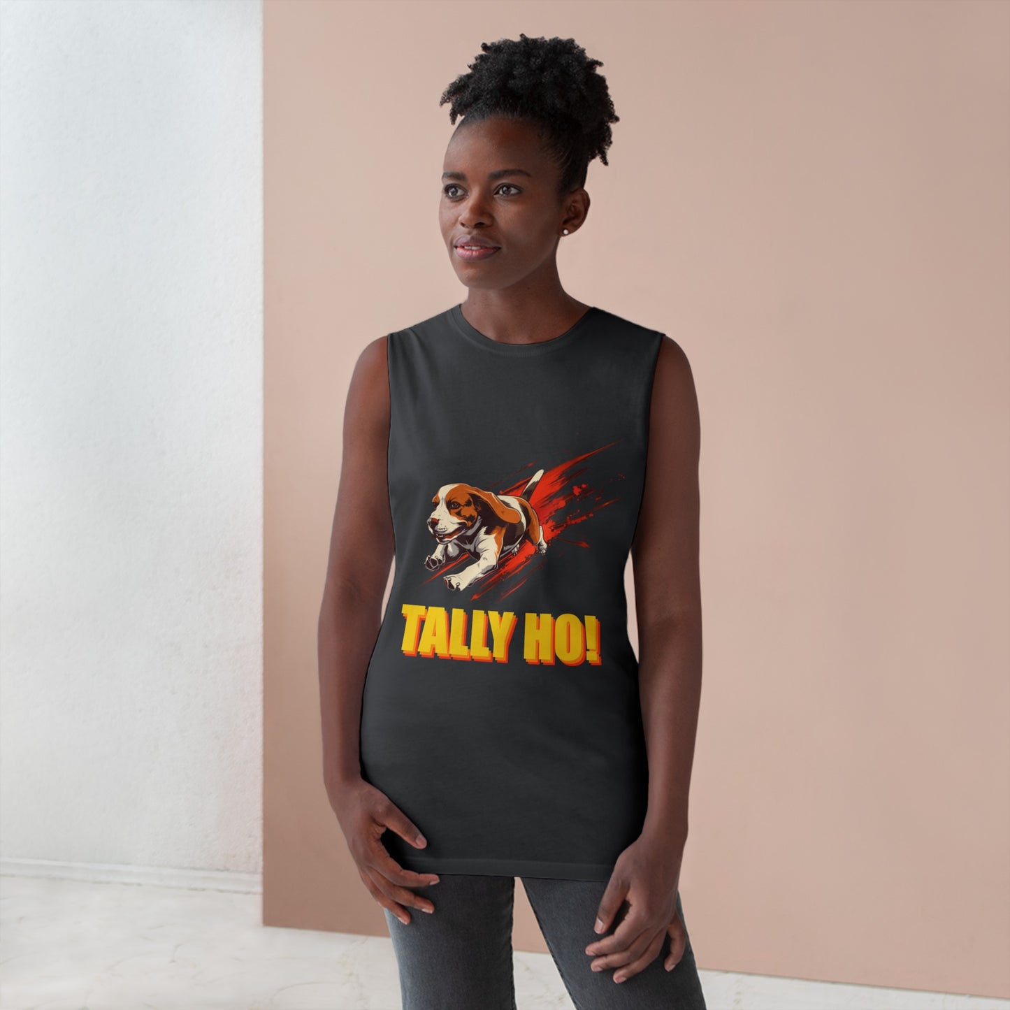 Beagle - Tally Ho! A FastCAT Design - Unisex Barnard Tank Top w/ Raw Armholes