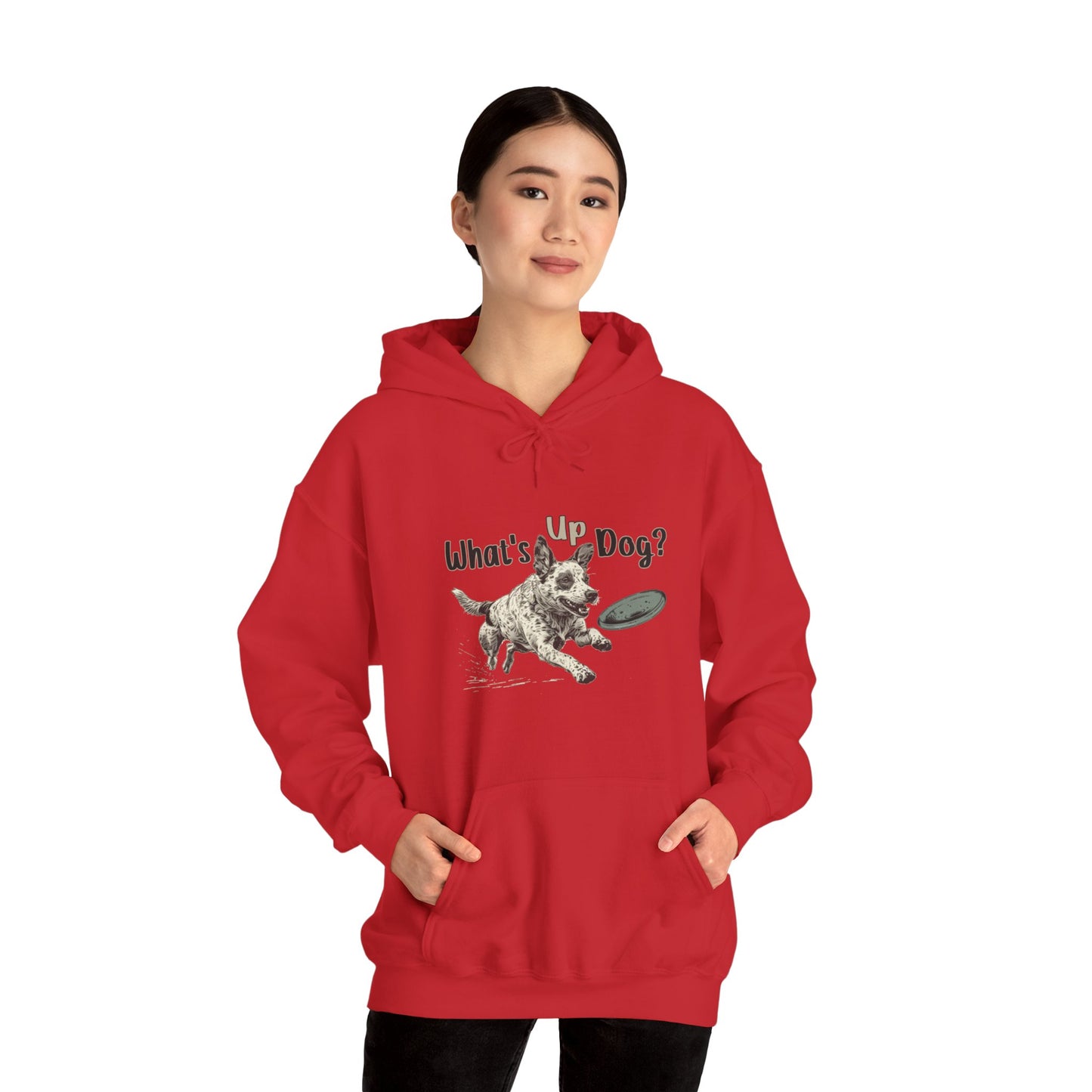 Australian Cattle Dog - What's Up Dog? Frisbee Disc Sports  - Unisex Heavy Blend Hooded Sweatshirt