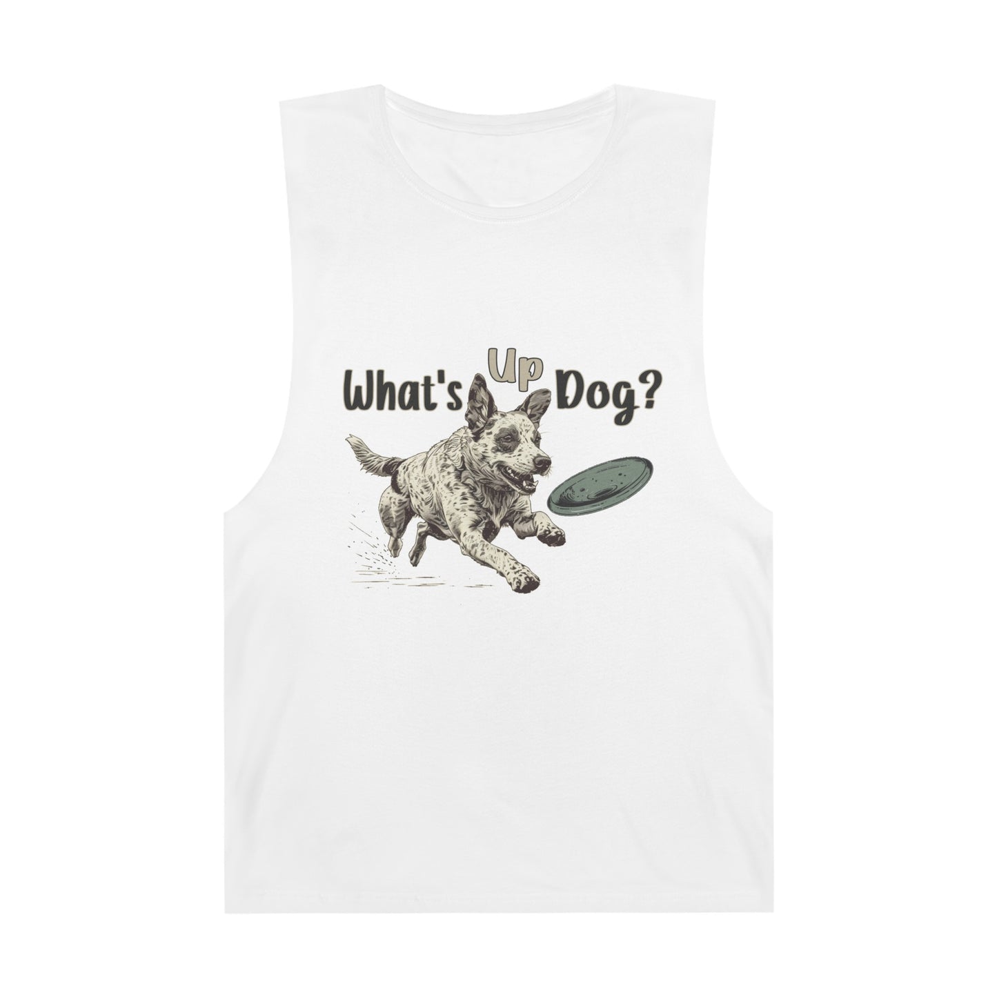 Australian Cattle Dog - What's Up Dog? Frisbee Disc Sports - Unisex Barnard Tank Top w/ Raw Armholes