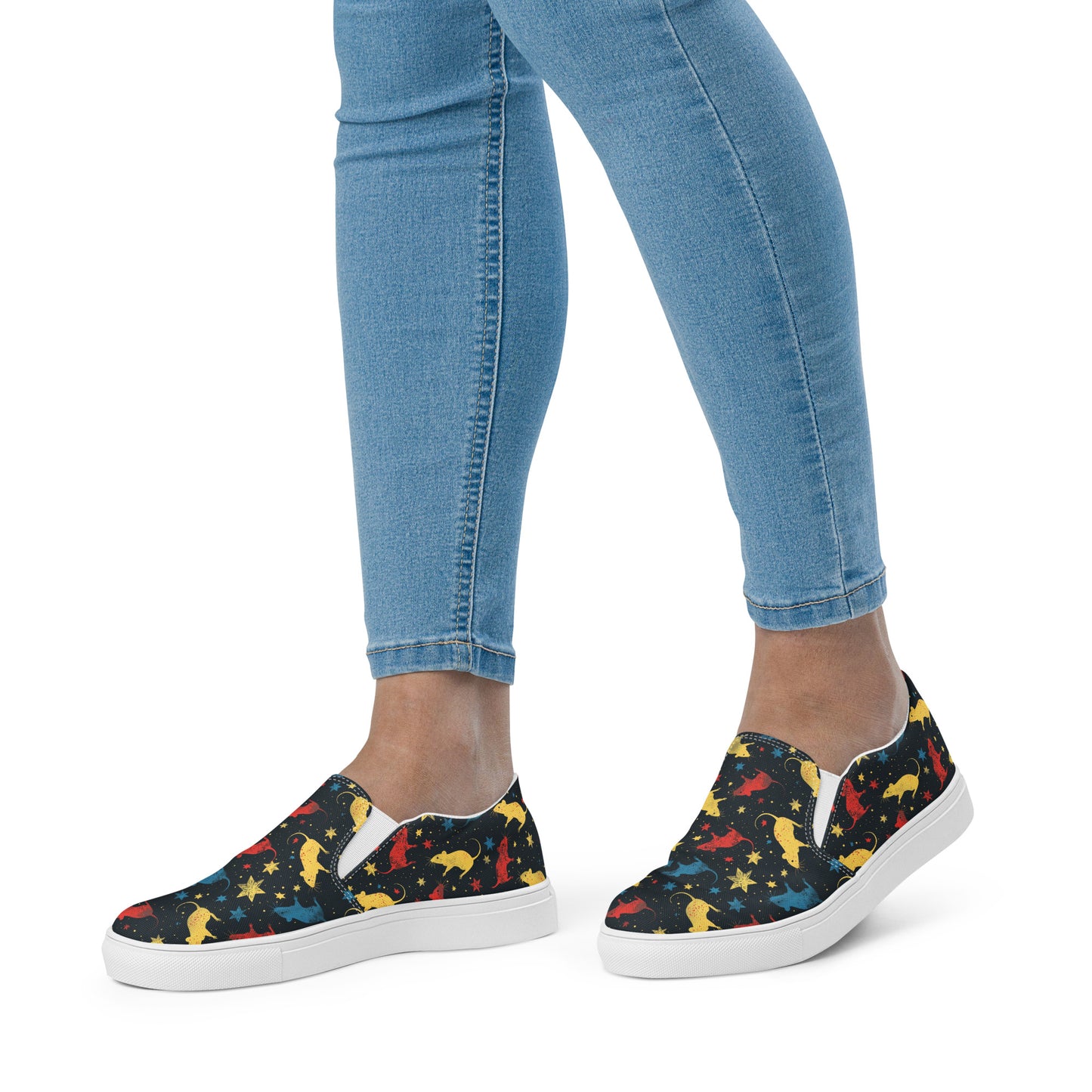 Rats and Stars (Barn Hunt) - Women’s slip-on canvas shoes