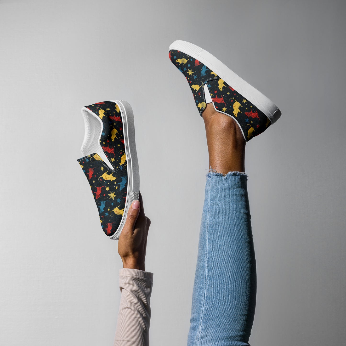 Rats and Stars (Barn Hunt) - Women’s slip-on canvas shoes